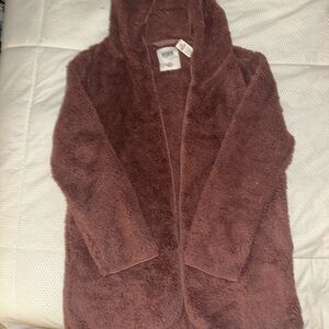 New PINK Victoria's Secret Brown Cozy Jacket Sz Meduim